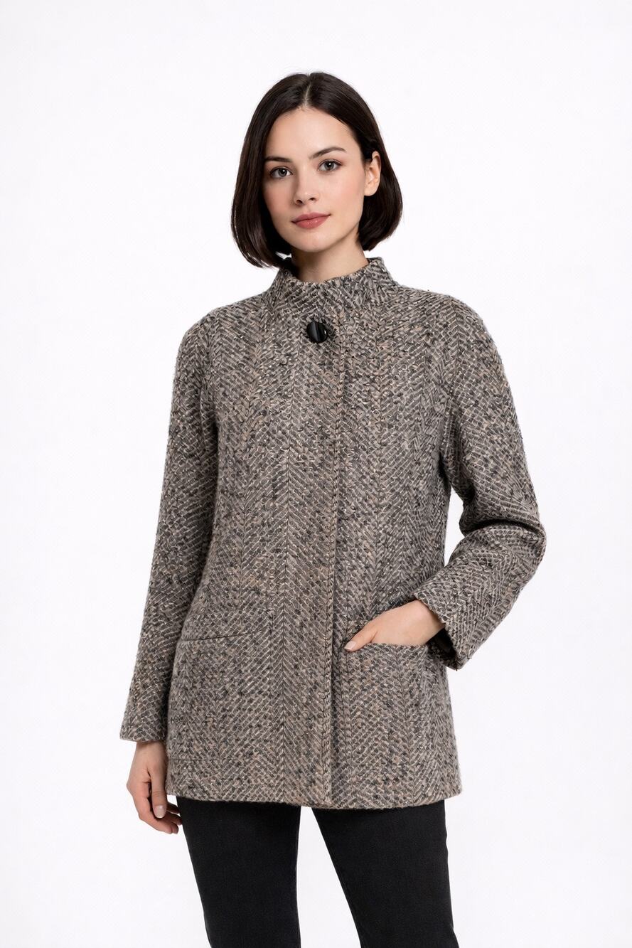 1970s Bert Newman petite tweed wool coat size Large Petite
